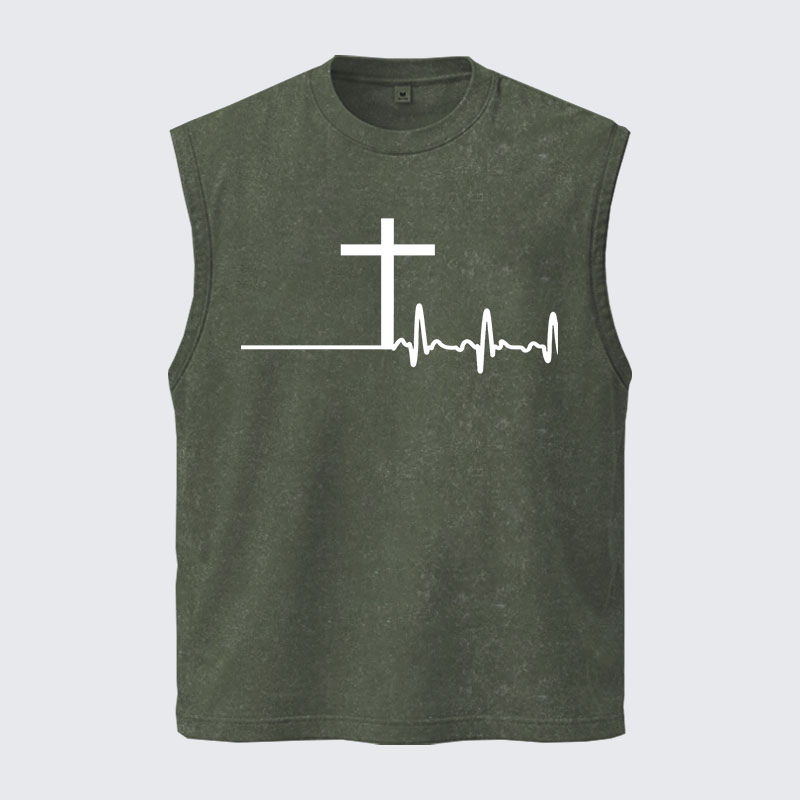 Washed Tank Top -  ECG Cross