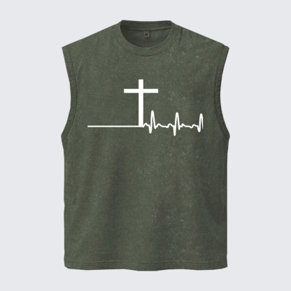 Washed Tank Top -  ECG Cross