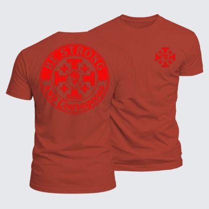 [Copy]Luxe Mercerized Cotton Tee - Be Strong And Courageous Lion Joshua 1:9