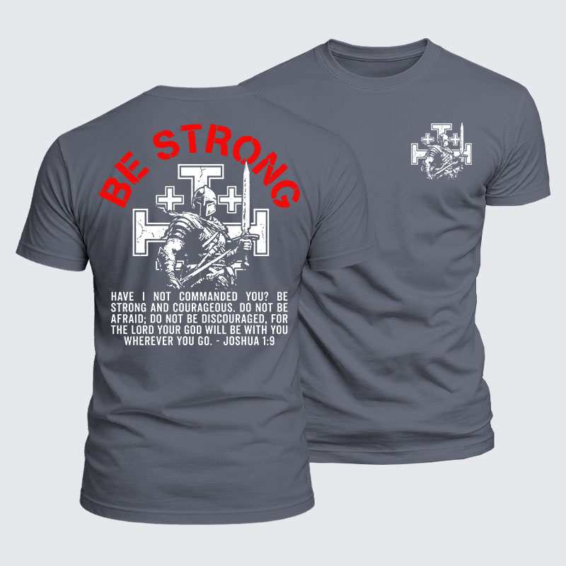 Luxe Mercerized Cotton Tee - Be Strong And Courageous Joshua 1:9
