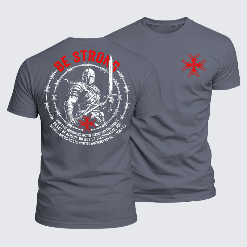 Luxe Mercerized Cotton Tee - Be Strong And Courageous Joshua 1:9