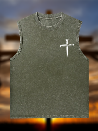 Cross Jesus God Christian Washed Tank