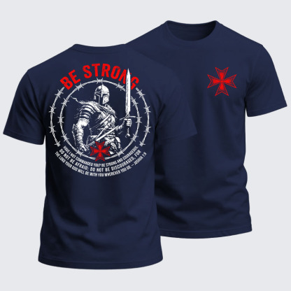 Heavyweight Cotton Tee - Be Strong And Courageous Joshua 1:9