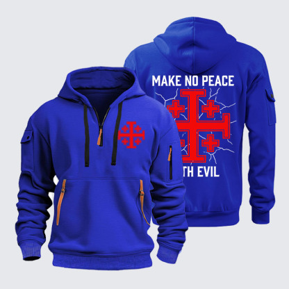Zipper Hoodies -  Make No Peace with Evil Knight Templar Jerusalem Cross
