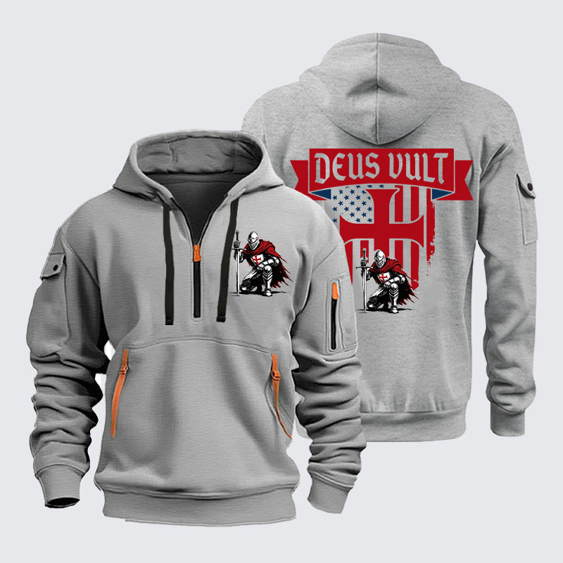 Zipper Hoodies -  Templar Knight Crusader Deus Vult