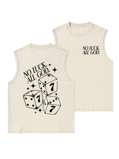 No Luck All God Christian Washed Tank