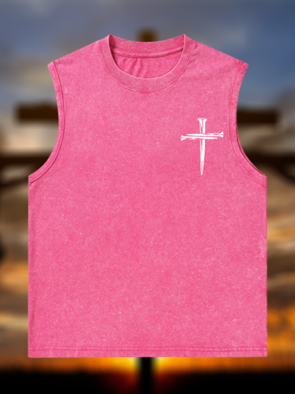 Cross Jesus God Christian Washed Tank