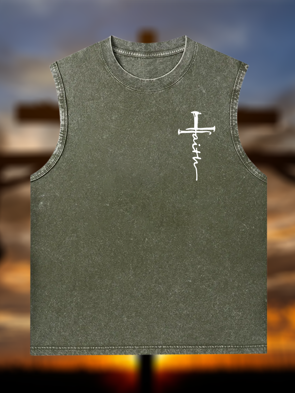 Cross Jesus God Christian Washed Tank