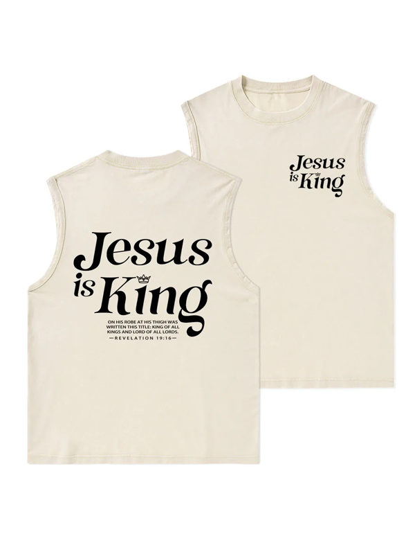 Jesus Is King Christian Washed Tank