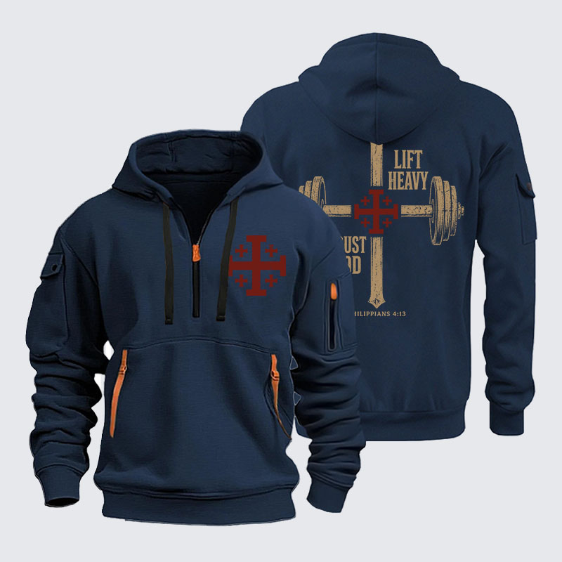 Zipper Hoodies - Lift Heavy Trust God