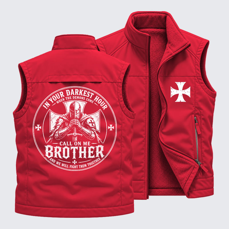 Reversible Fleece-Lined Outdoor Vest - Call On Me Brother – Knights of Faith