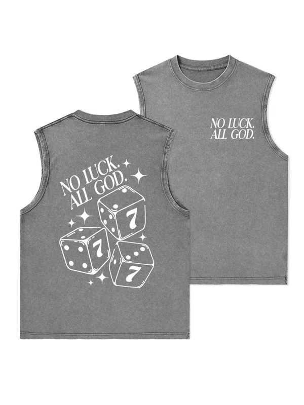 No Luck All God Christian Washed Tank