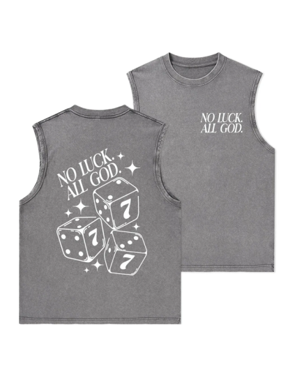 No Luck All God Christian Washed Tank