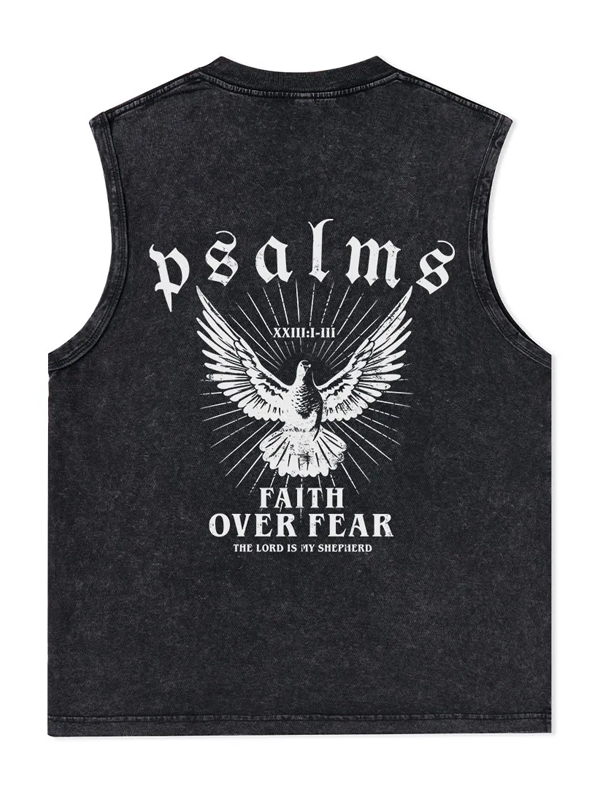 Faith Over Fear Christian Washed Tank