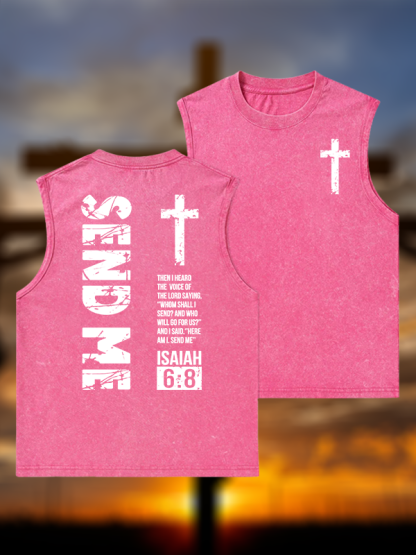 Send Me Isaiah 6:8 Jesus God Christian Washed Tank