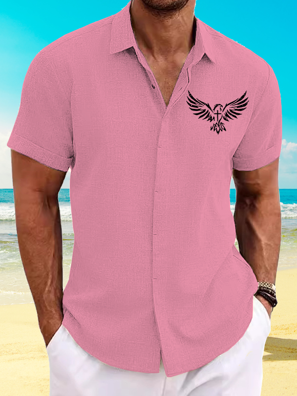 Wings Like Eagles Jesus God  Christian Short Sleeve Shirt