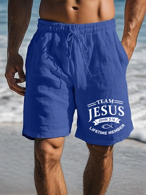 Men's Jesus Team Christian Beach Shorts