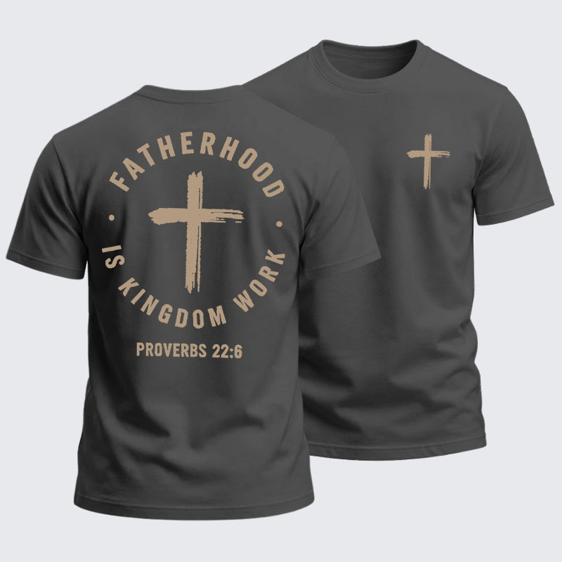 Heavyweight Cotton Tee - Fatherhood is Kingdom Work