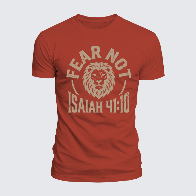 Fear Not Isaiah 41:10 Jesus God Christian  – Luxe Mercerized Interlock Cotton Tee