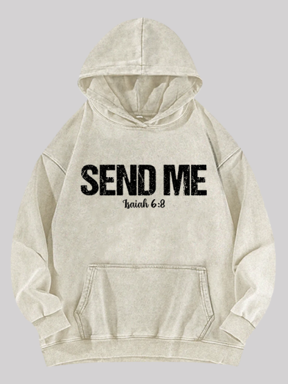 Isaiah 6:8 - SEND ME Jesus God Christian Washed Hoodie