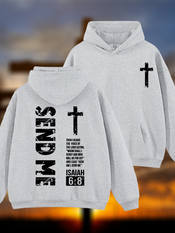 Send Me Isaiah 6:8 Jesus God Christian Plush Fleece-Lined Hoodie