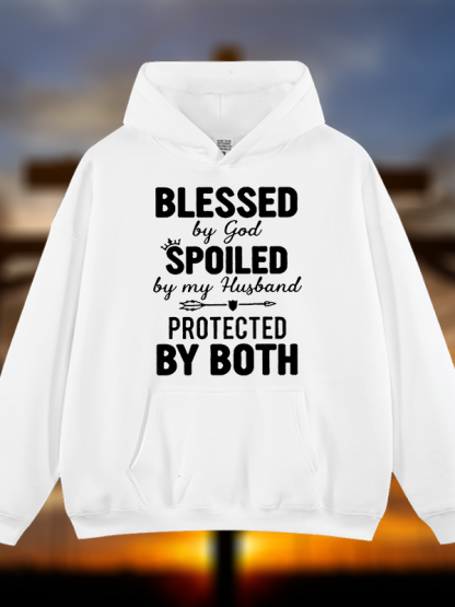 God Bless Jesus God Christian Plush Fleece-Lined Hoodie