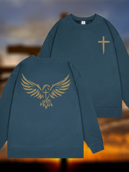 Wings Like Eagles  Jesus God Christian Sweatshirt