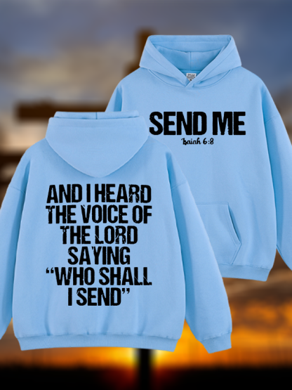 Send Me Isaiah 6:8 Jesus God Christian Plush Fleece-Lined Hoodie