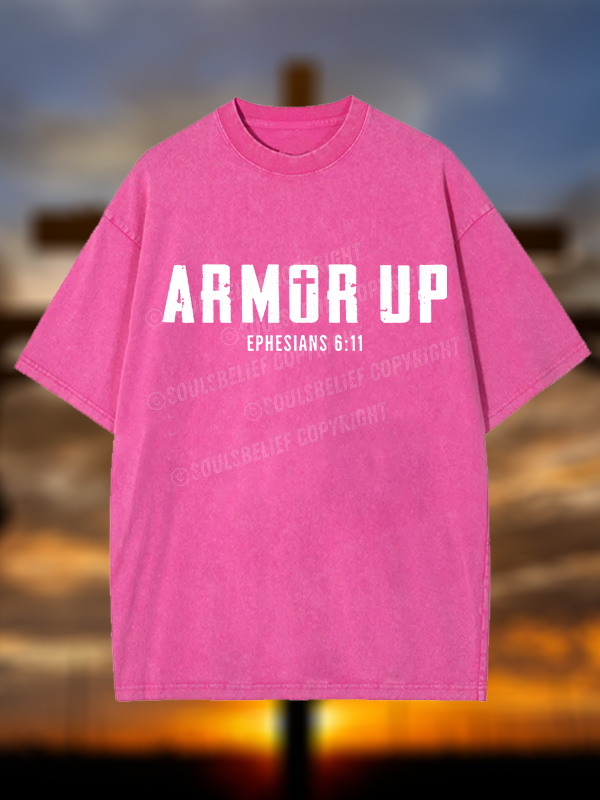 Armor Up Christian Washed T-Shirt