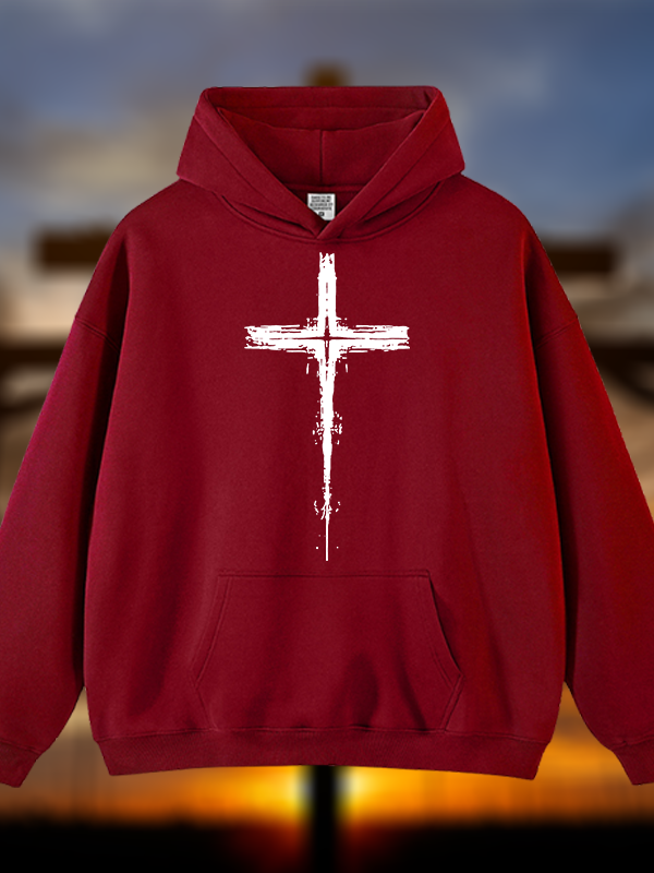 Light of Cross Jesus God Christian Plush Fleece-Lined Hoodie