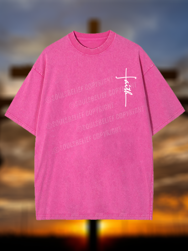 Faith Jesus God Christian Washed T-Shirt
