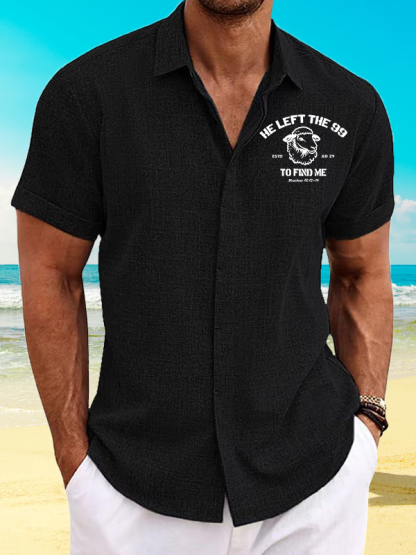 He left the 99 to Find Me Jesus God Christian Short Sleeve Shirt