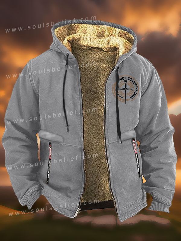 Iron Sharpens Iron - Proverbs 27:17 Jesus God Christian Zipper Hooded Jacket