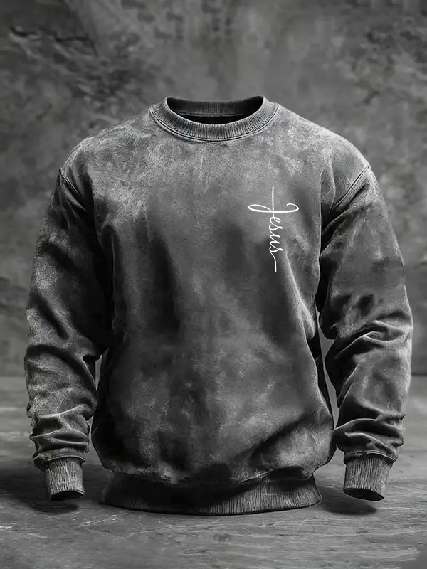 Jesus Cross Jesus God Christian Washed Sweatshirt