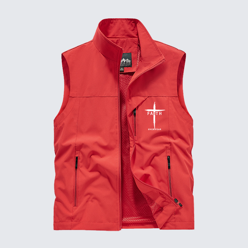 Faith Over Fear Cross Jesus God Christian Outdoor Quick-dry Vest