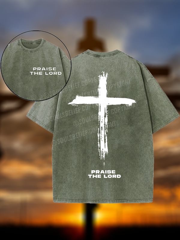 Praise The Lord Christian Washed T-Shirt