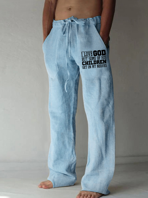 I Love God But Some Of His Children Get On My Nerves Christian Beach Pants