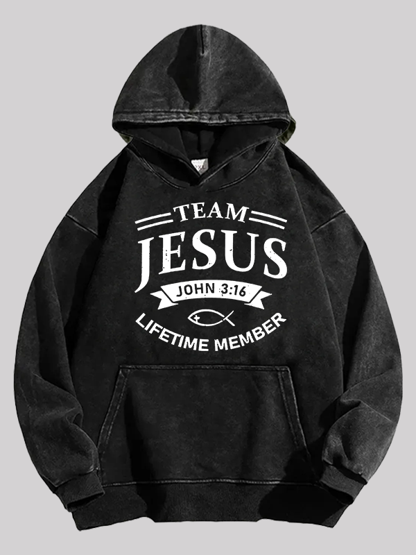 Jesus Team Jesus God Christian Washed Hoodie
