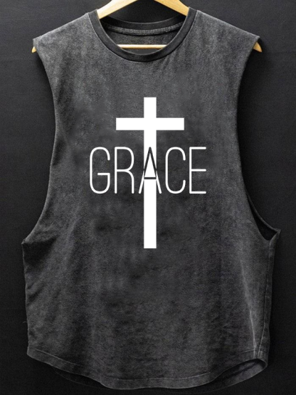 Grace Cross Christian Washed Tank
