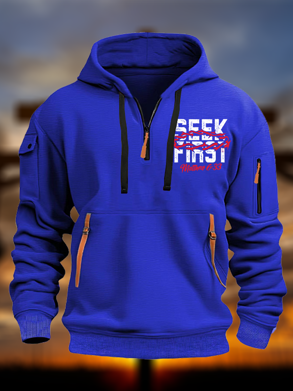 Seek First  Jesus God Christian Zipper Hoodies