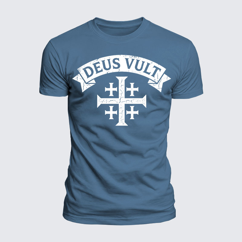 Deus Vult Jesus God Christian  – Luxe Mercerized Interlock Cotton Tee