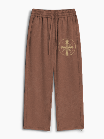 Faith Is My Compass Jesus God Christian Washed Sweatpants
