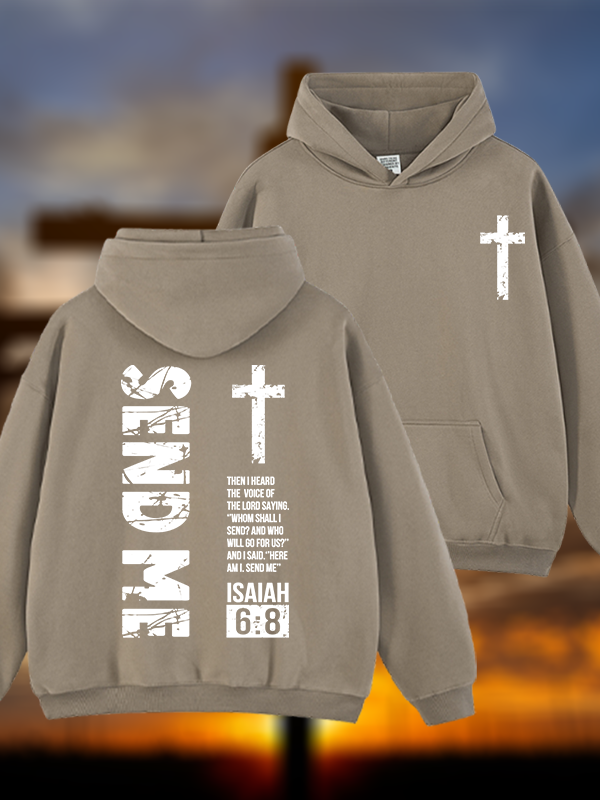 Send Me Isaiah 6:8 Jesus God Christian Plush Fleece-Lined Hoodie