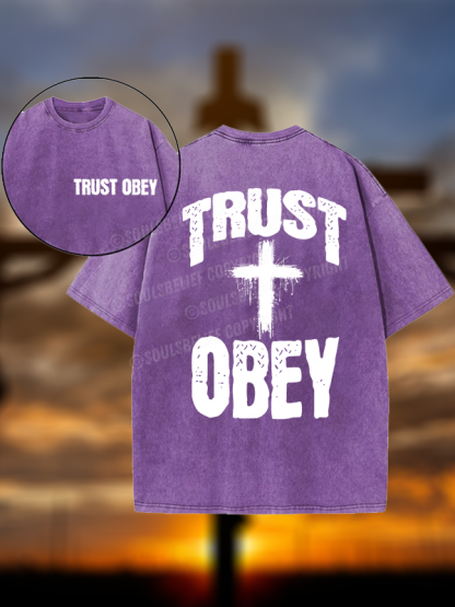 Trust Obey Christian Washed T-Shirt