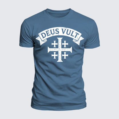 Deus Vult Jesus God Christian  – Luxe Mercerized Interlock Cotton Tee