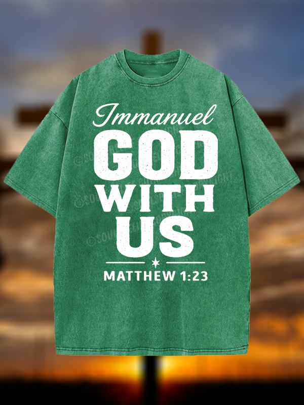 Immanuel – God With Us Christian Washed T-Shirt
