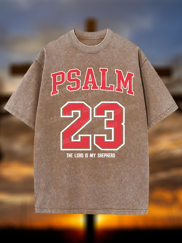 Psalm 23 Christian Washed T-Shirt