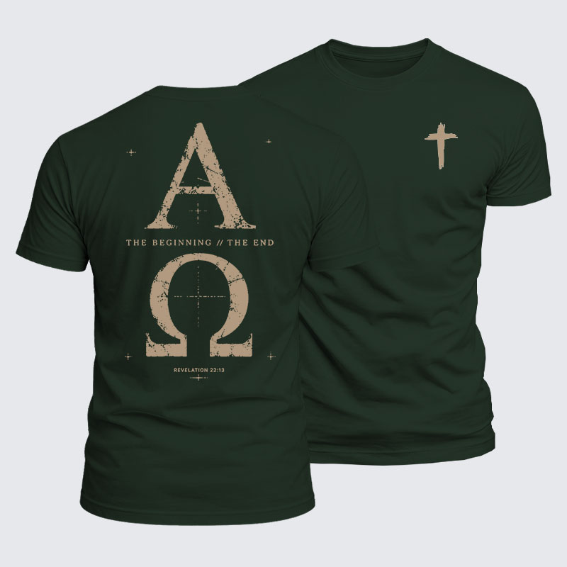 Luxe Mercerized Cotton Tee - Alpha and the Omega Revelation 22:13