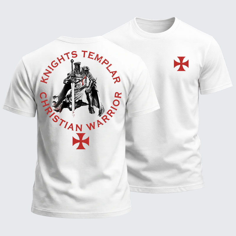 Heavyweight Cotton Tee - Knights Templar Templar Cross Crusader Knight