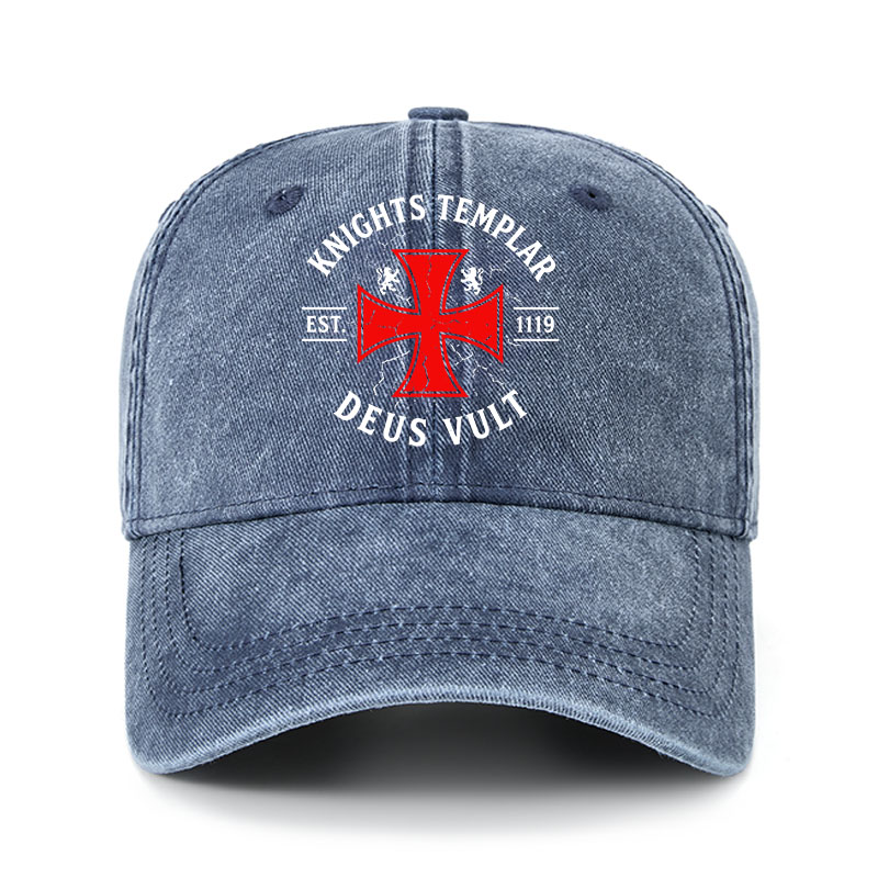 Heritage Washed Cap - Knights Templar Deus Vult